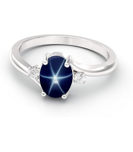 Amazon.com: Genuine Black Star Sapphire Sterling Silver Ring with